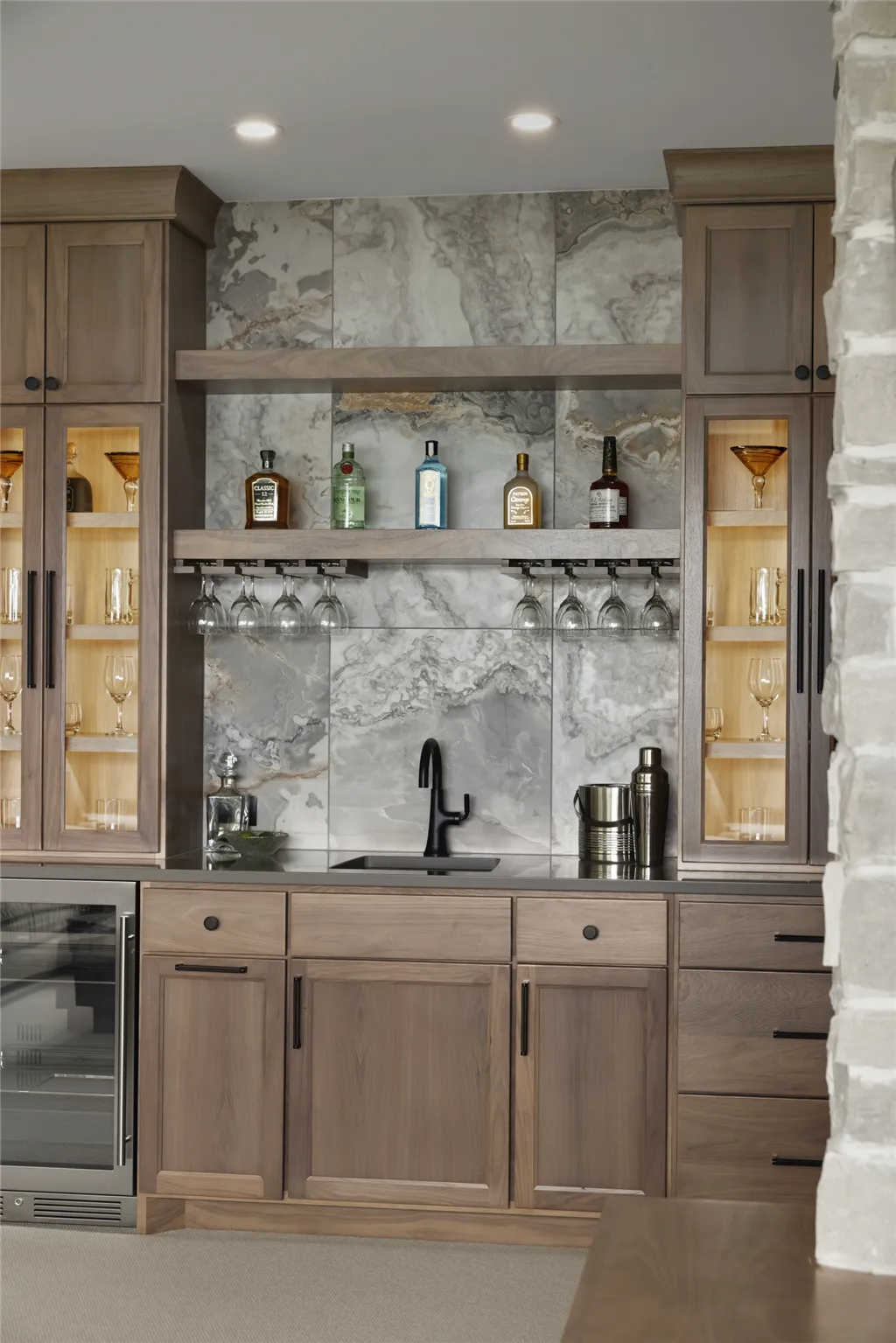 Contemporary kitchen interior with modern cabinetry and appliances by Hartman Homes.
