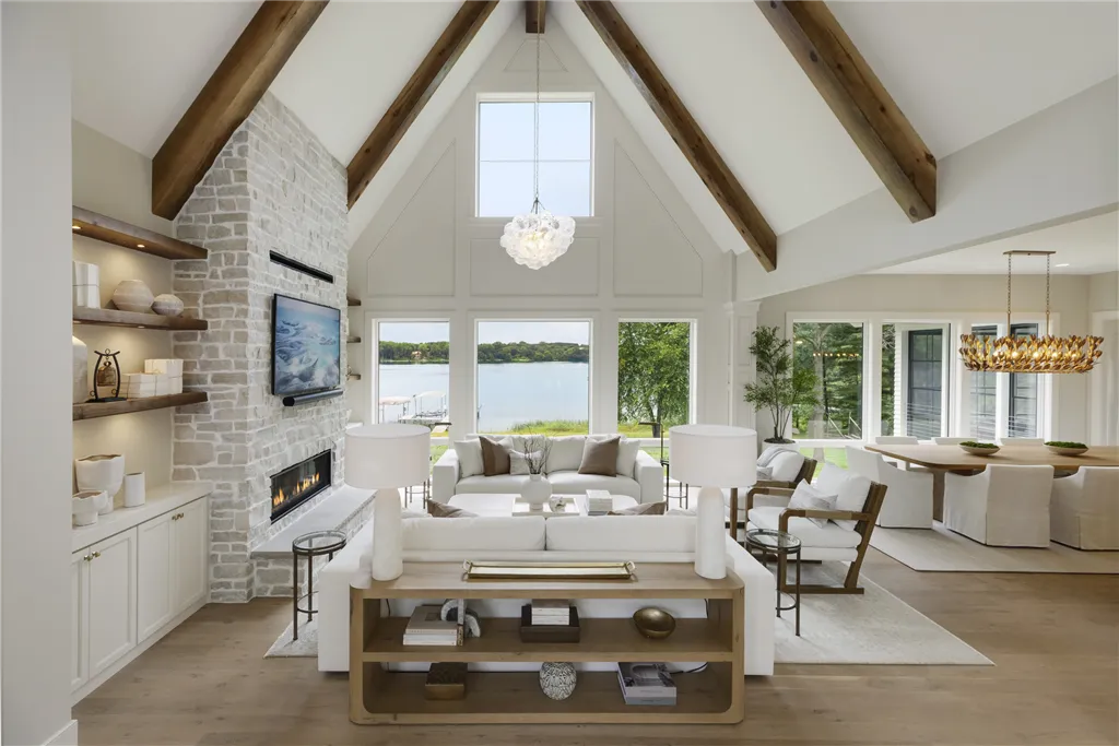Luxurious contemporary living room with modern furniture and spacious design.